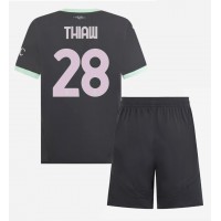 Camisa de Futebol AC Milan Malick Thiaw #28 Equipamento Alternativo Infantil 2024-25 Manga Curta (+ Calças curtas)